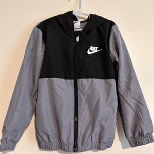Nike Kids Black and Gray Raincoat